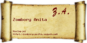 Zombory Anita névjegykártya
